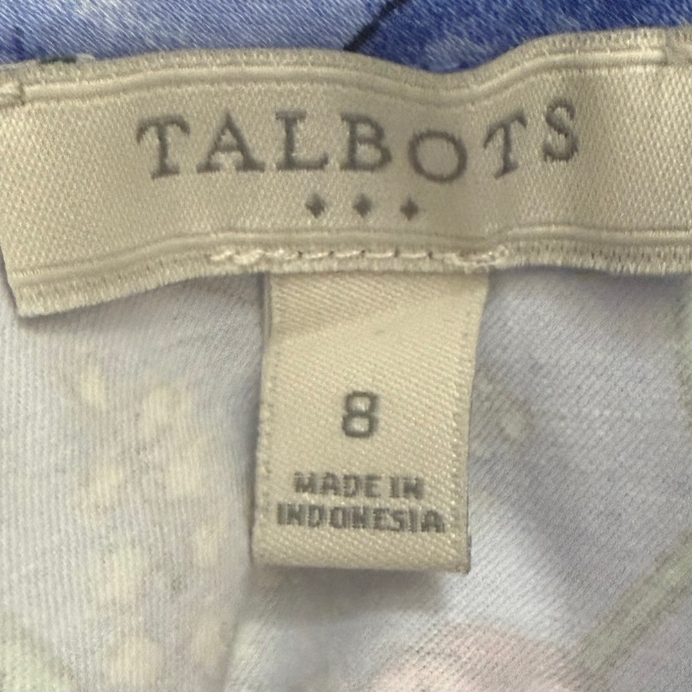 Talbots Blue with Red and Yellow Floral Sleeveless Midi Dress SKU0361 - Picture 2 of 10